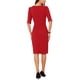 thumbnail image 3 of Vestido Ruched INSPIRE CHIC para mujer, vestido de trabajo de manga corta, tendencia XS, rojo, 3 of 6