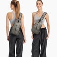 thumbnail image 5 of Abstraction-Inspired Sling Bag, Tribal Striped Crossbody Backpack in Rustic Pastoral Style, 5 of 5