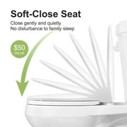 HOROW 1.28 GPF Round Two-Piece Toilet with Chair Height, Soft Seat, Single Flush, Installation Kit