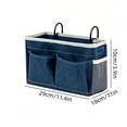 thumbnail image 3 of Ouuluon Bedside Caddy Organizer, Thick Tool-Free Dorm Bedside Caddy, 15x8in Blue Storage Bag with Water Bottle Holders for Dorm Bunk Beds Bedroom, 3 of 7