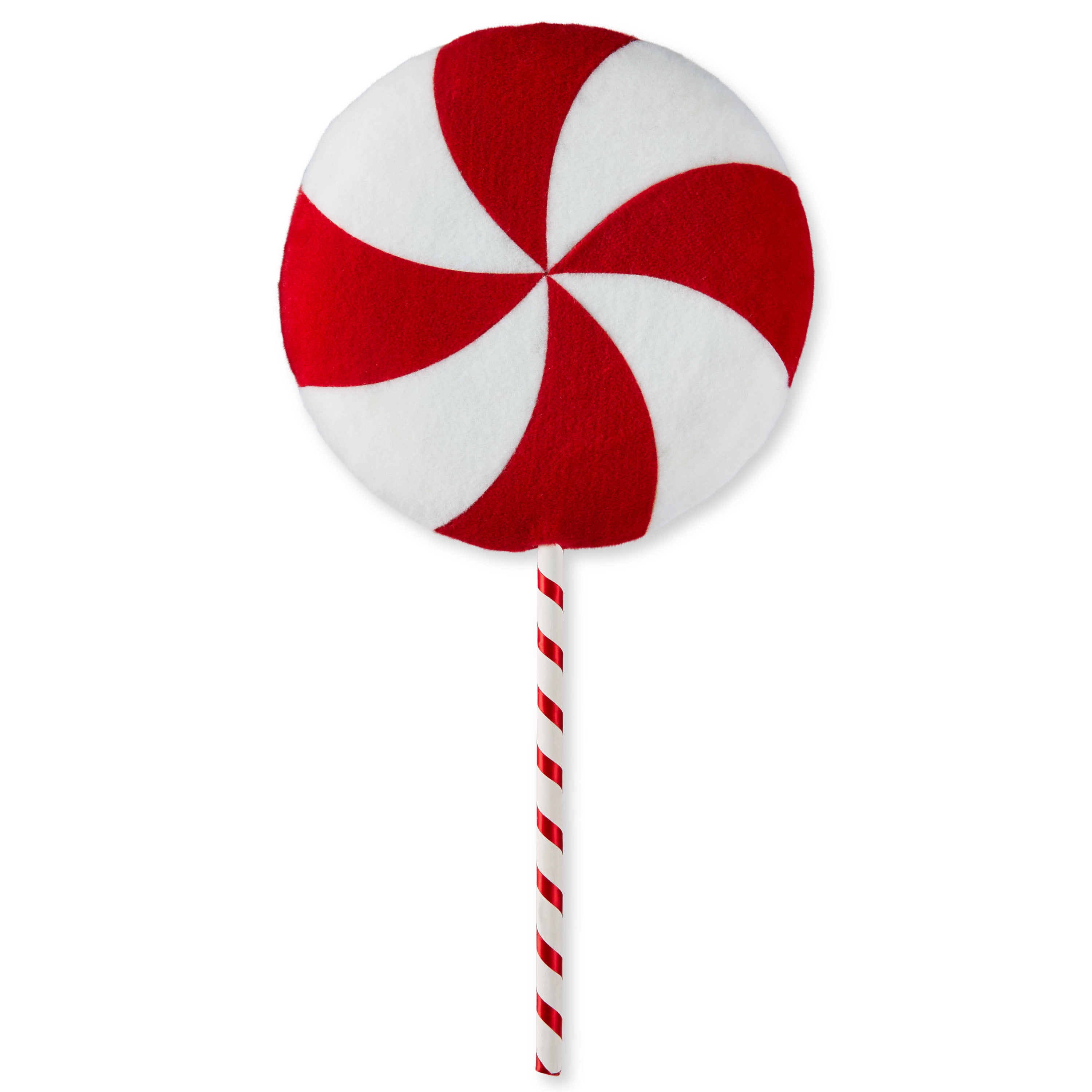 Fabric Holiday Peppermint Lollipop Stick Decor Two Sizes Large Size