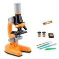 thumbnail image 1 of Microscopio para niños, juguetes, muestras, laboratorio científico, 100x 400x 1200x, instrumento de juego de alta resolución, regalo educativo de cumpleaños, naranja kenally FN000743-02B, 1 of 7