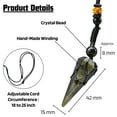thumbnail image 2 of Gold Sheen Obsidian Crystal Stone Holder Necklace Pendulum, Unique Women Men Necklace (Black Macrame), 2 of 5