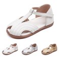 thumbnail image 5 of Gelikeya Toddler Little Girl Summer Sandals Closed Toe Flower Summer Outdoor Beach Dress Shoes Flower Girl Wedding Princess Shoes, White, 5 of 5