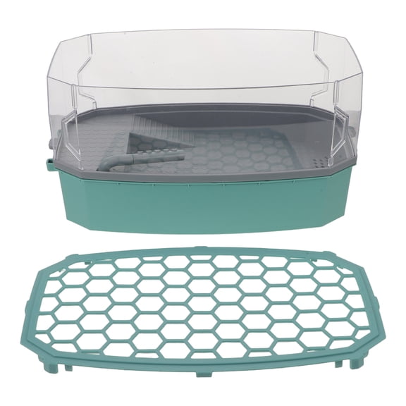 LOLIPPYY Escape Proof Turtle Tank with Lid and Basking Platform for Small Turtle Habitat and Feeding