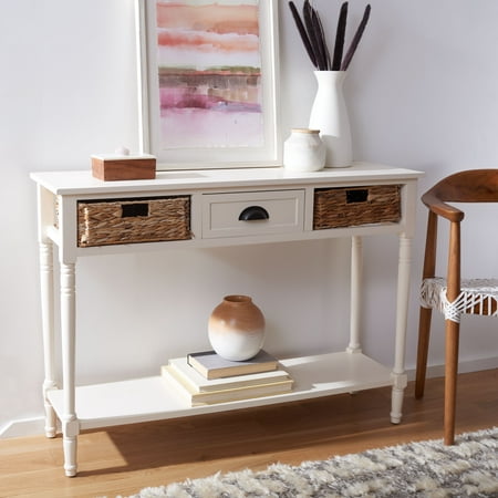 SAFAVIEH Christa Console Table With Storage Vintage White