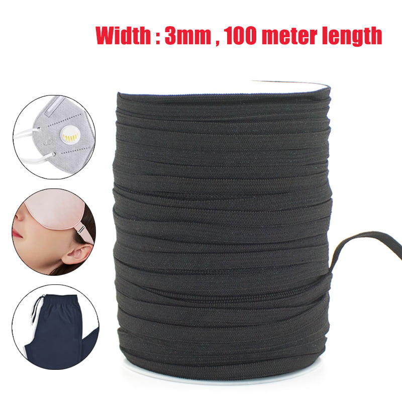 70 Yard 1/4 Inch Wide White Elastic String Cord Bands Rope with 1pcs Free Tape Measure for Sewing Crafts DIY Mask 
