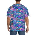 thumbnail image 5 of KLL Colorful Mushrooms Print Men's Shirt Short Sleeve Button Down Summer Cuba Beach Shirts- Large, 5 of 7