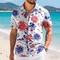 thumbnail image 4 of UngA 250th Anniversary Shirt, Men's American Flag Hawaiian Shirt Patriotic Short Sleeve Button Down Tshirts 4th of July Summer Beach Outfit (Blue,XL), 4 of 6