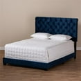 thumbnail image 5 of Baxton Studio Candace Luxe and Glamour Navy Velvet Upholstered King Size Bed, 5 of 8