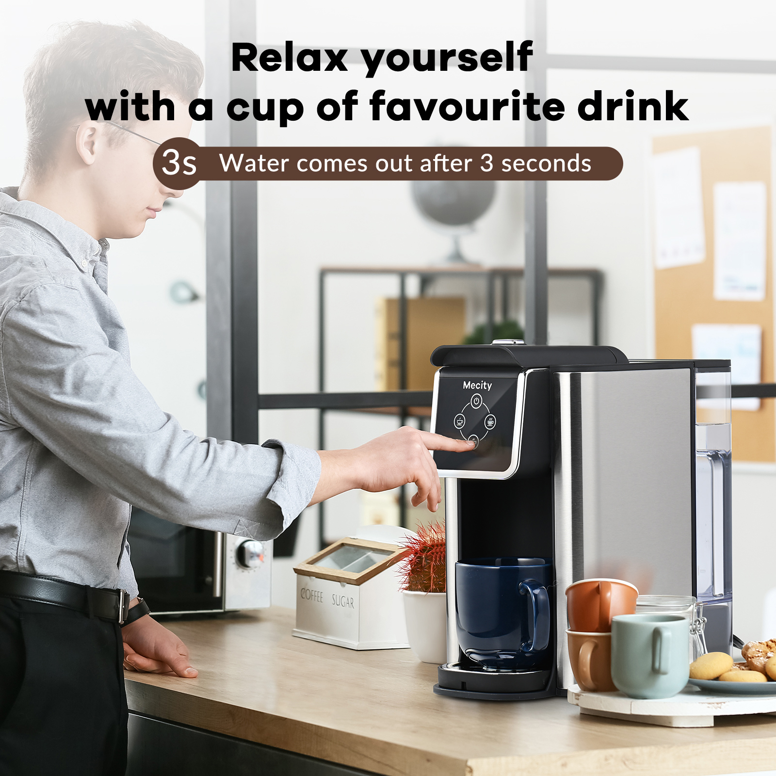 Mecity 3-in-1 Single Serve Coffee Maker, Black photo 5