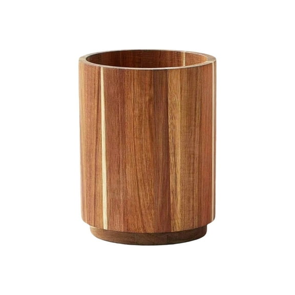 Wooden Utensil Organizer Rotating Kitchen Holders 360 Degree Spinning Caddy For Cutlery Spoons Forks Knives Kitchen Storage Box