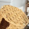 thumbnail image 3 of Freestanding Toilet Paper Holder with Lid, Wicker Toilet Roll Holder, Bathroom Storage Basket, Round, Natural, 3 of 6
