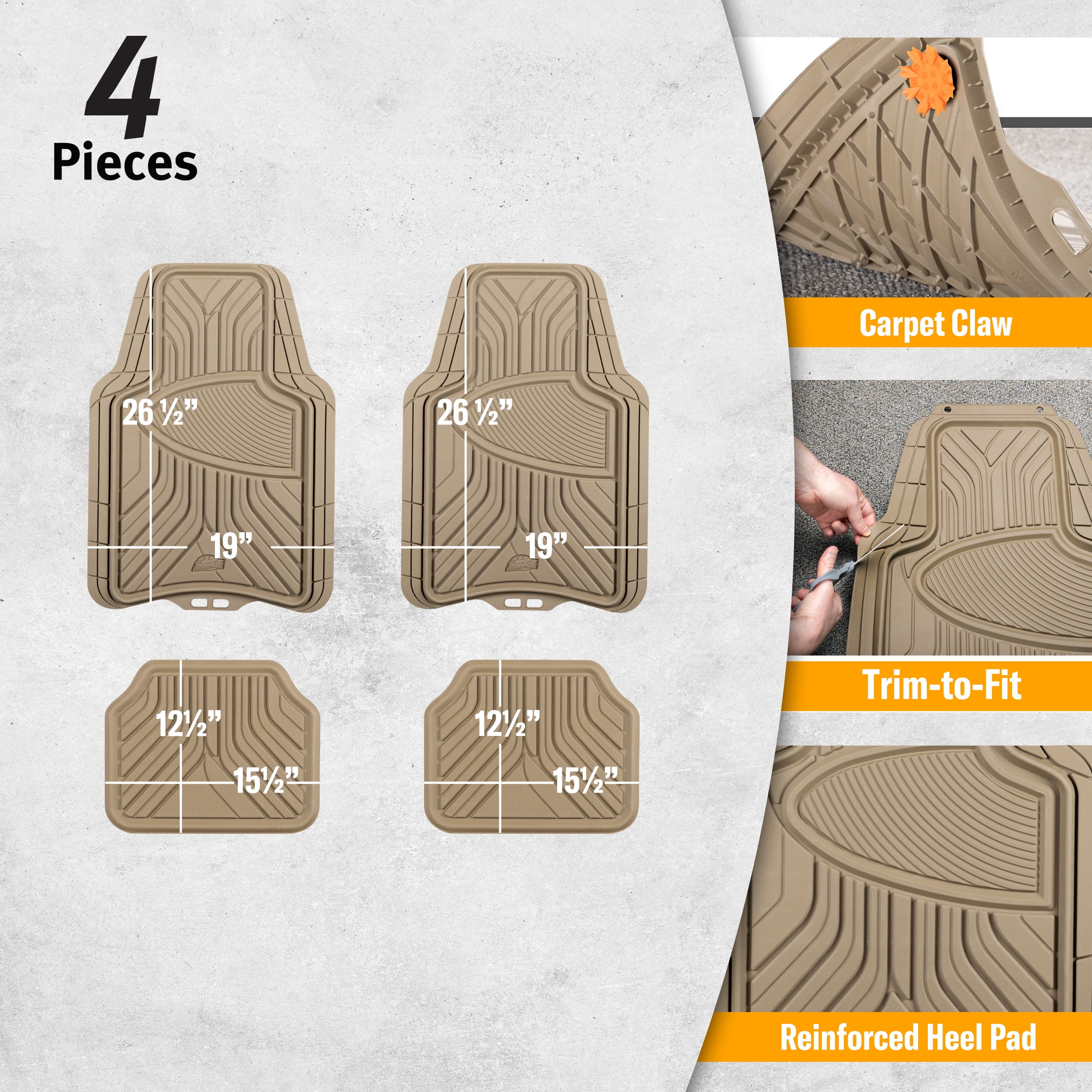 Armor All 4-Piece Tan All-Season Trim-to-Fit Floor Mats