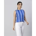 thumbnail image 2 of Moomaya Womens Printed Side-Buttoned Top, Sleeveless Round Neck Casual Top, 2 of 8