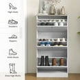 thumbnail image 4 of DUOSONG Homcom Narrow Shoe Storage Cabinet For Entryway With 3 Flip Drawers And Adjustable Shelves, Shoe Rack Organizer For 18 Pairs Of Shoes, White White Particle Board Primary Living Space Cabinets, 4 of 9