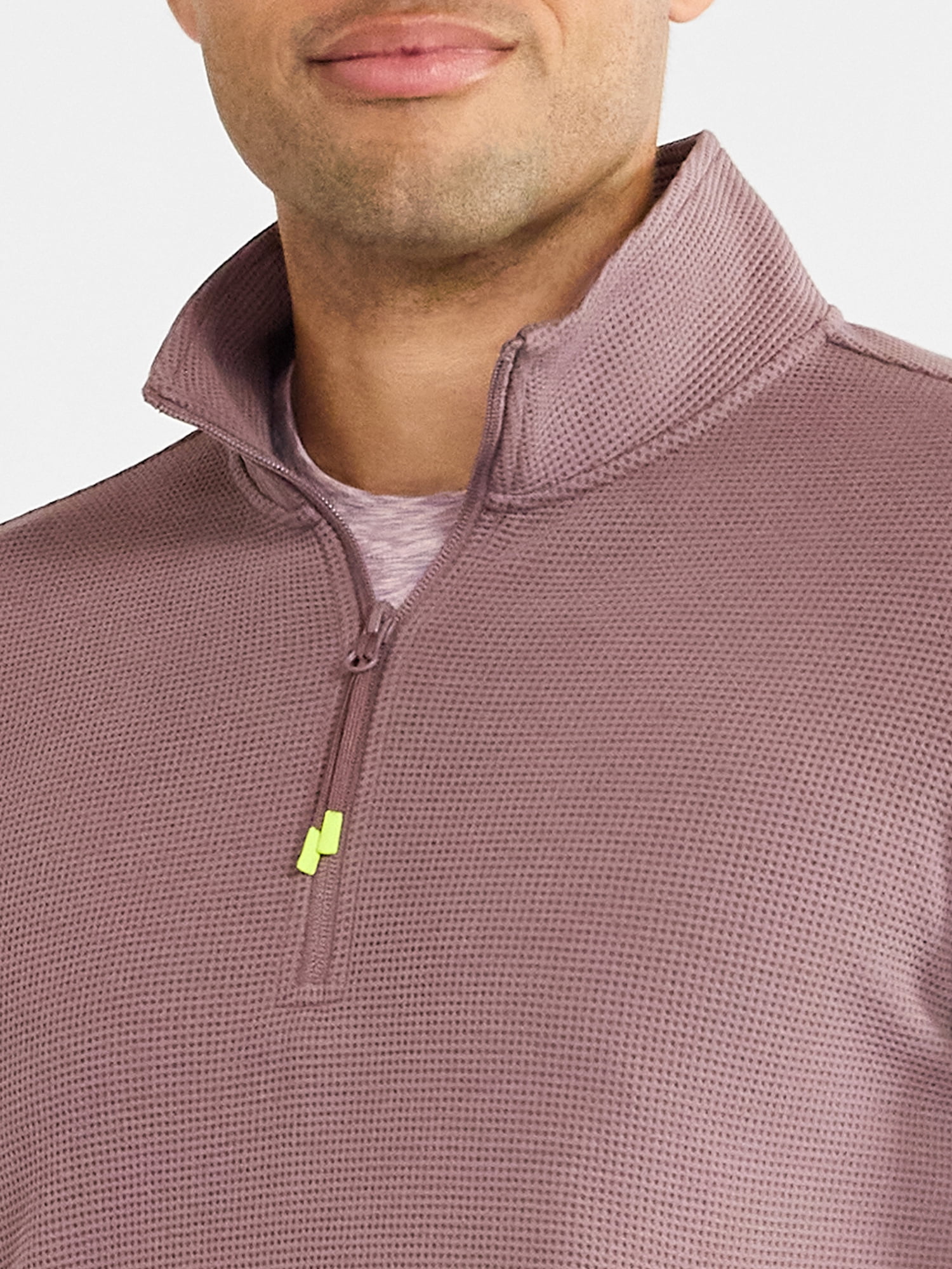 Athletic Works Men's and Big Men's Waffle Quarter Zip Pullover, Sizes S-3XL