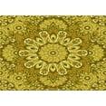 thumbnail image 1 of Ahgly Company Machine Washable Indoor Rectangle Transitional Dark Yellow Green Area Rugs, 2' x 4', 1 of 7