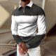 thumbnail image 2 of Gibobby Playera polo hombre Hombres Casual Otoño Invierno Manga larga Turndown Neck Shirt Impreso Camiseta Top Blusa(Blanco,G), 2 of 5
