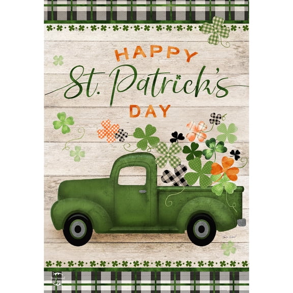 Briarwood Lane St. Patrick's Day House Flag 40x28 For Outdoor St Pat's Pickup Holiday For St. Patrick's Day House Flag
