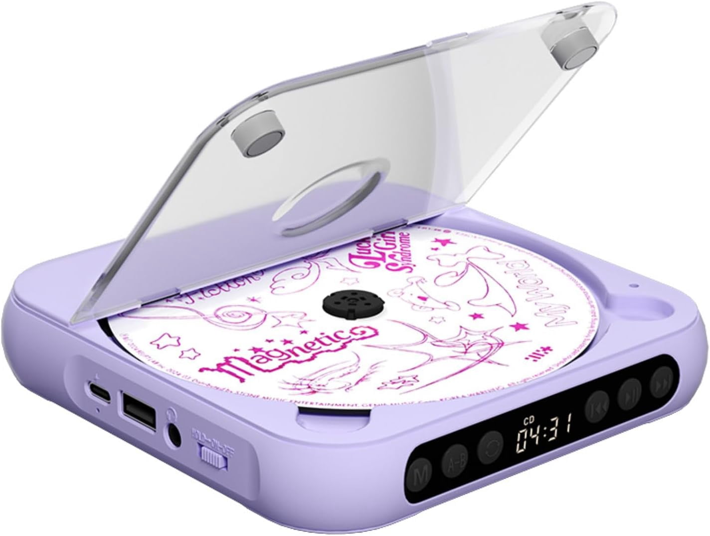 Hello Kitty Compact Disc Music Personal CD Player Kt2035p