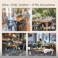 thumbnail image 6 of Industrial Metal Chairs Set of 2, Dining Side Chairs with Back for Kitchen, Cafe, Restaurant, Vintage Stackable Indoor Outdoor Use with High Backrest and Wood Seat, 6 of 13