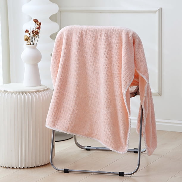 1pc Velvet Bath Towel Towel For Adult Daily Use At Home Absorbent Dry Hair Towel That Does Not Hair Beach Towel Strip Patterned Bath Towel