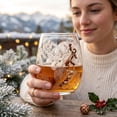 thumbnail image 5 of OCCOA Christmas Stemless Wine Glass 10oz Festive Holiday Printed Drinking Cup Clear Glass Tumbler for Table Party Home Decor Gift for Family Xmas Present, E, 5 of 6