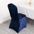 thumbnail image 5 of Efavormart Navy Blue Crushed Velvet Spandex Stretch Banquet Chair Cover With Foot Pockets, Fitted Wedding Chair Cover - 190 GSM, 5 of 5