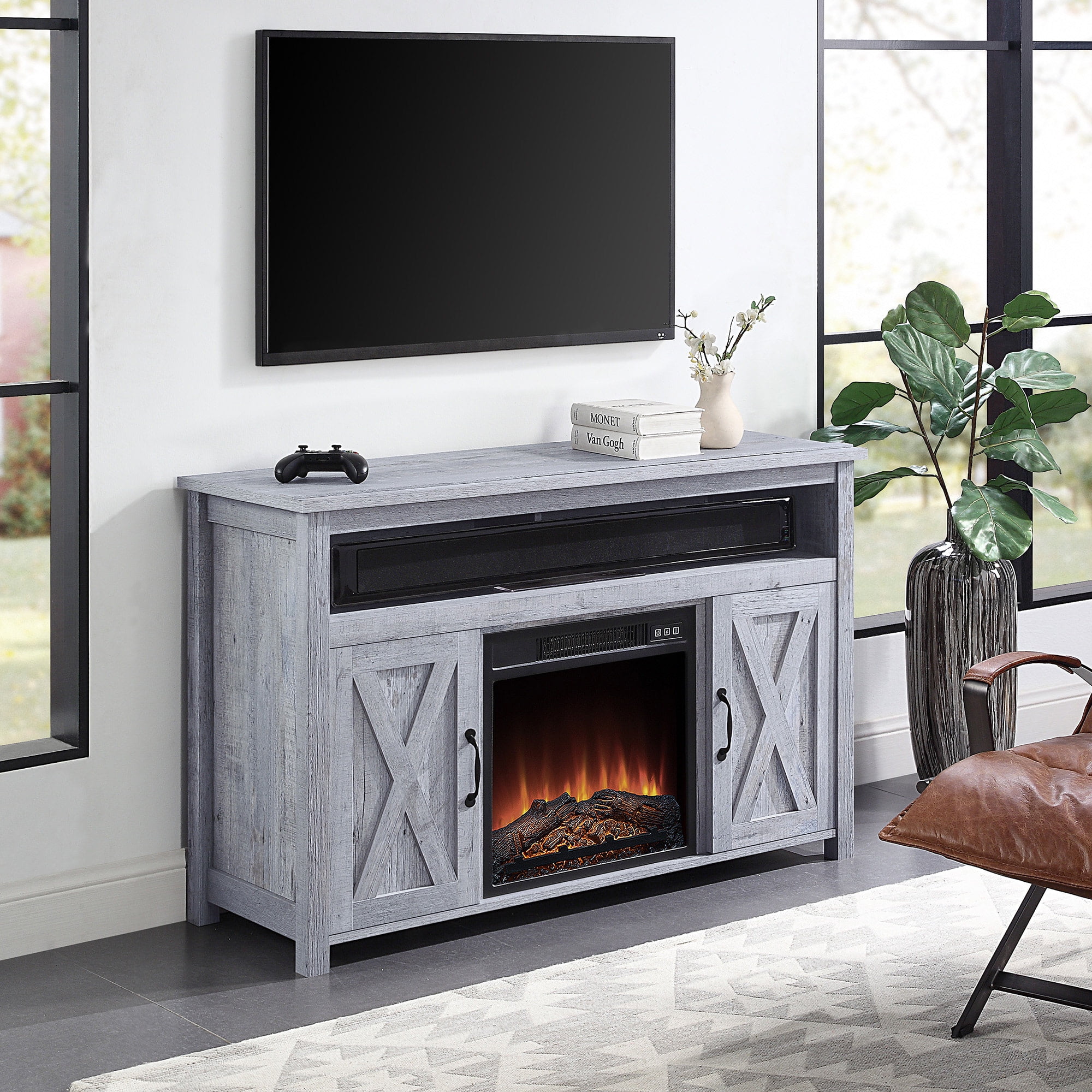 BELLEZE TV Stand Console Electric Fireplace With Remote Control, 48" or