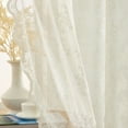 thumbnail image 4 of THD Joelle Floral Soft Decorative Lace Semi Sheer Light Filtering Rod Pocket Window Treatment Curtain Drapery Panels for Bedroom & Living Room - Set of 2 Panels (54 x 96 inches Long, White), 4 of 6