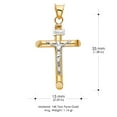 thumbnail image 3 of Ioka-14K Two Tone Gold Crucifix Cross Religious Charm Pendant with 0.8mm Box Chain Necklace - 24", 3 of 4