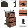 thumbnail image 6 of Costway 3 Drawer Fabric Dresser Storage Tower Nightstand Sturdy Steel Frame Closet, 6 of 11