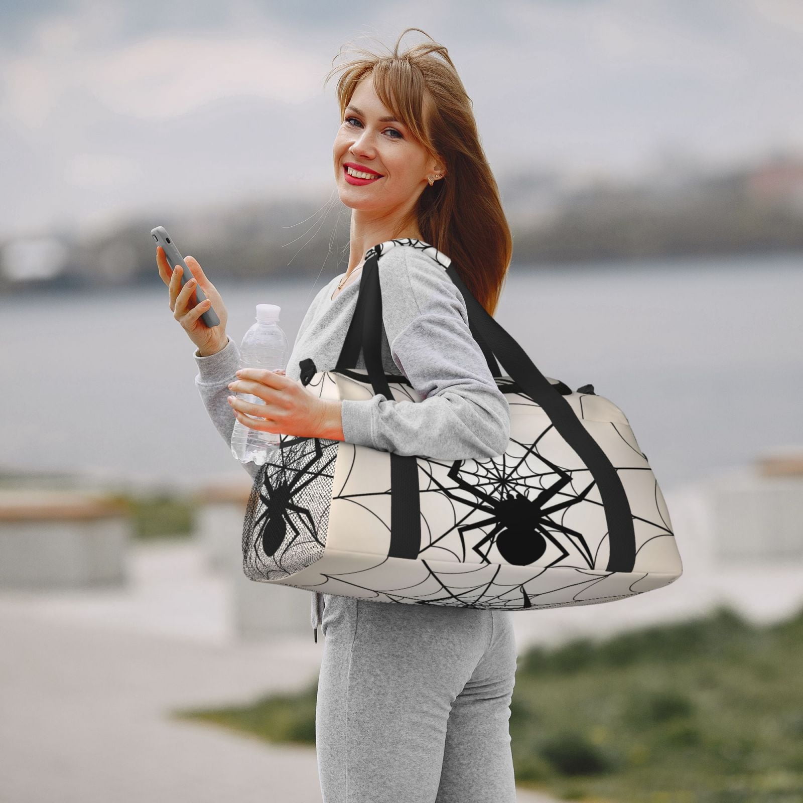 Fuzoiu Spiders On The Web 1 Print Travel Duffle Bag,Carry On Tote Bags,Duffel Bag,Sport Gym Bag, Hospital Bag for Labor and Delivery, Overnight Bag,Luggage Bag
