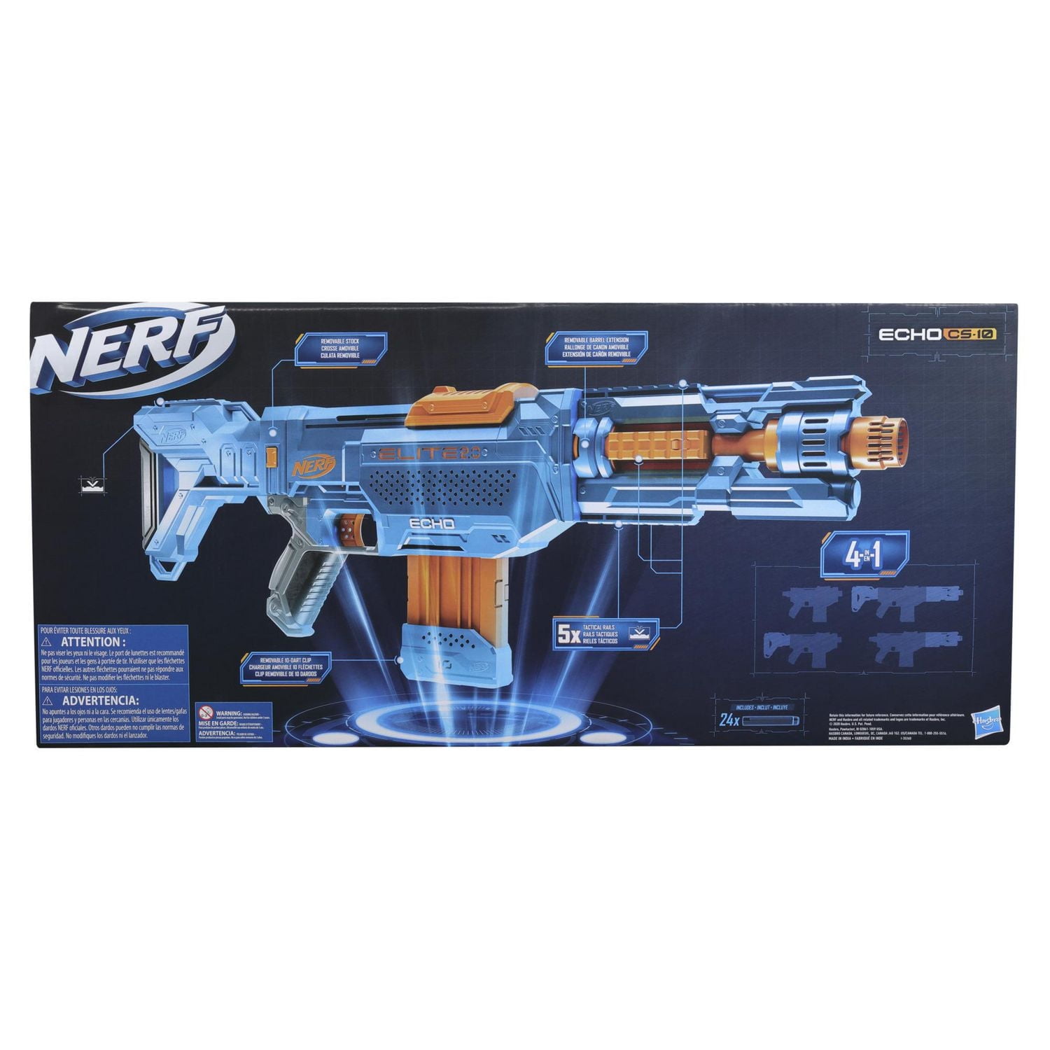 Nerf Elite 2.0 Echo CS-10 Blaster, 24 Nerf Elite Darts, 10-Dart