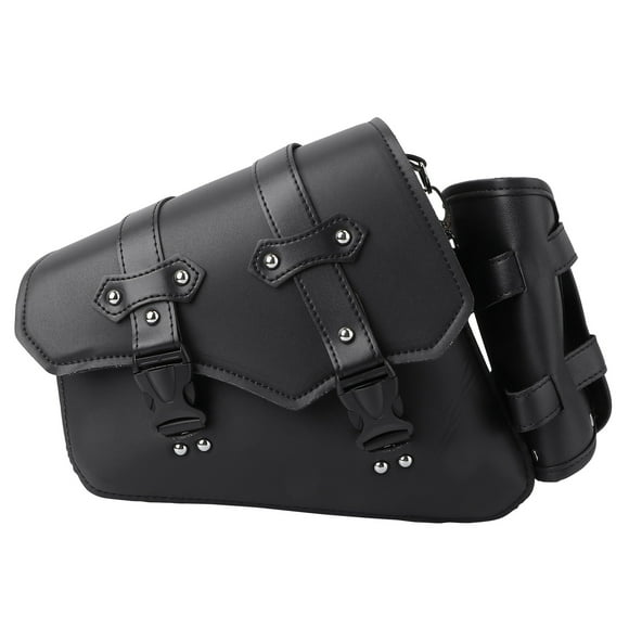 KAKOWELY 1pc Motorcycle Side Bag Hanging Bags Tool Bag with Water Bottle Bag Motorcycle Swingarm Bag (Left Side Quickily Disassemble Buckle Style Black),11.42X"X10.24"X4.33"