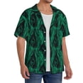 thumbnail image 4 of Haiem Mint Bird Feathers Men's Casual Shirts Short Sleeve Button Down Shirts Fashion Textured Summer Beach Shirt-Small, 4 of 7