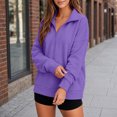 thumbnail image 5 of GUACER Long Sleeve Tops for Women Hoodless Trendy Oversized Half-Zip Soft Casual Pullover Sweatshirts, 5 of 6