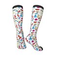 thumbnail image 5 of Lsque Summer Printed Crew Socks Men's Women's LightWeight Thin Casual Calf Socks ,Knee High Socks,Cotton Socks, 5 of 9