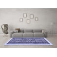 thumbnail image 3 of Ahgly Company Machine Washable Indoor Square Abstract Blue Modern Area Rugs, 7' Square, 3 of 4