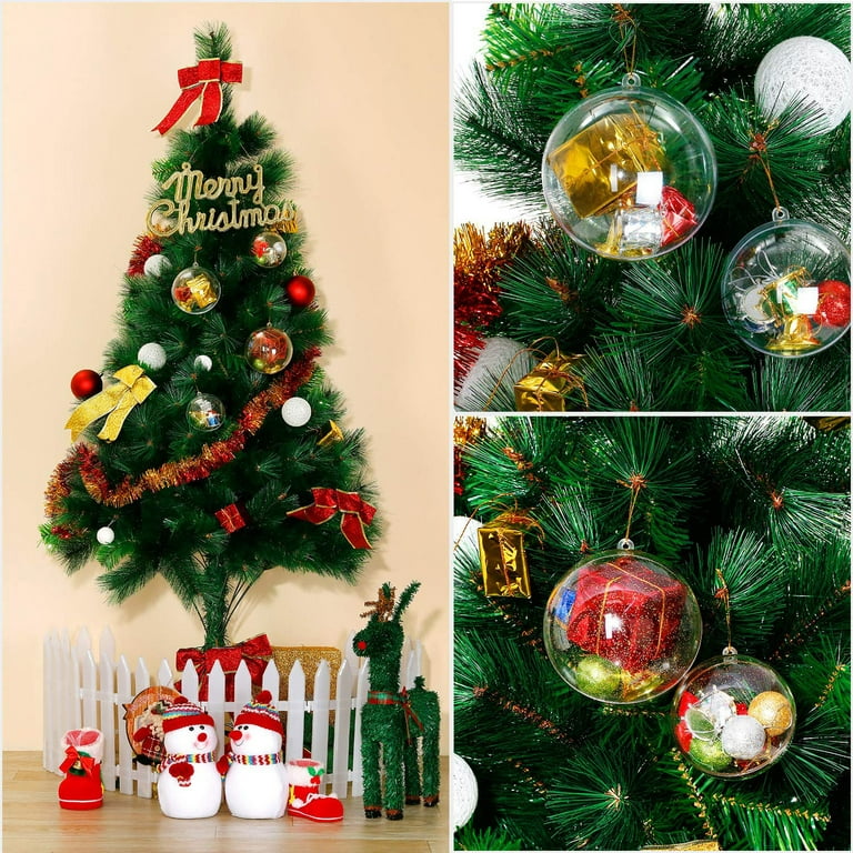 Clear Ornaments for Crafts Fillable, 20 pcs 3.15 inch/80mm Clear Christmas  Ornaments Balls, DIY Christmas Ornaments, Fillable Ornaments for Christmas