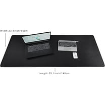 YUYAN-PU Leather Desk Mat, 55" x 24" Large Mouse Pad, Waterproof Extra Large Desk Mat, Desk Mats on top of Desks for Home or Office (Black)