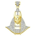 thumbnail image 3 of Real Genuine Diamond 0.60 Cwt. Egyptian God Anubis Pharaoh Men's Pendant Chain Set Charm, 3 of 5