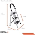 thumbnail image 2 of Escalera Tijera Lumax 3 Peldaños Plegable Color Blanco, 2 of 5