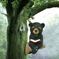 thumbnail image 6 of Bear Garden Solar Lighting Ornament - Resin Black Bear Reading Book Outdoor Patio Sculpture and Statue for Garden, 6 of 8