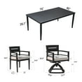 thumbnail image 2 of 7-Piece Outdoor Patio Aluminum Furniture,Modern Dining Set,Sunbrella Fabric Cushioned and Rectangle Dining Table with Umbrella Hole, 2 of 10