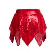 thumbnail image 4 of TiaoBug Girl's Mini Skirts Metallic Hip Hop Jazz Dance Cheerleading Sparkly Sequin Skater Skorts Dancewear Red 10, 4 of 5