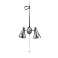 thumbnail image 1 of ORE International 7" Dual Brush Silver Adj Metal Cone Pull String Pendant Ceiling, 1 of 4
