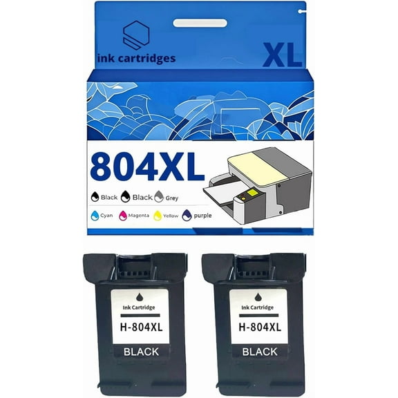 804 804XL Ink Cartridges Compatible for HP 6220 6222 7120 Inkjet Printers, Leak-Proof Design Crisp Printing