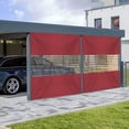 thumbnail image 2 of COVERS&ALL Outdoor Clear Panel Curtain, 18 Oz Tarp Tuff Waterproof & UV Resistant with Rustproof Grommets, Ideal for Outdoors/Indoors (12' H x 8' W feet, Red), 2 of 6